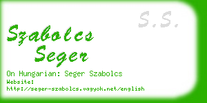 szabolcs seger business card